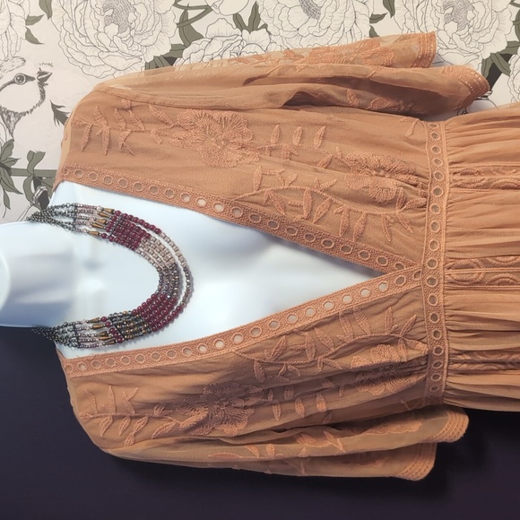 Lace & Embroidered Romper Dress - Picture 4 of 9